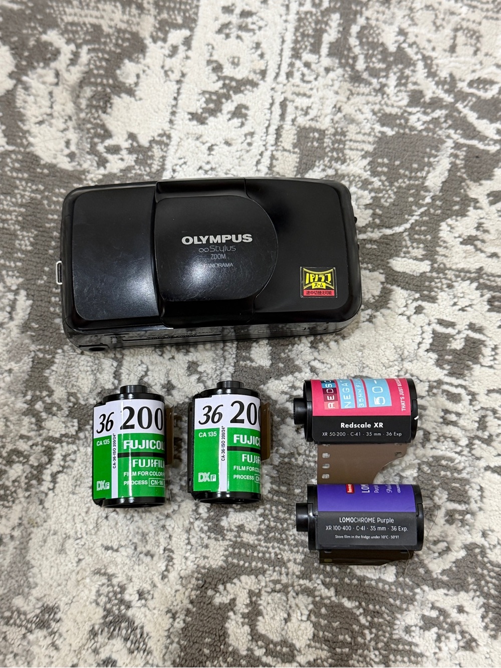 Olympus mju Stylus Zoom Panorama 35mm Film Camera - Black